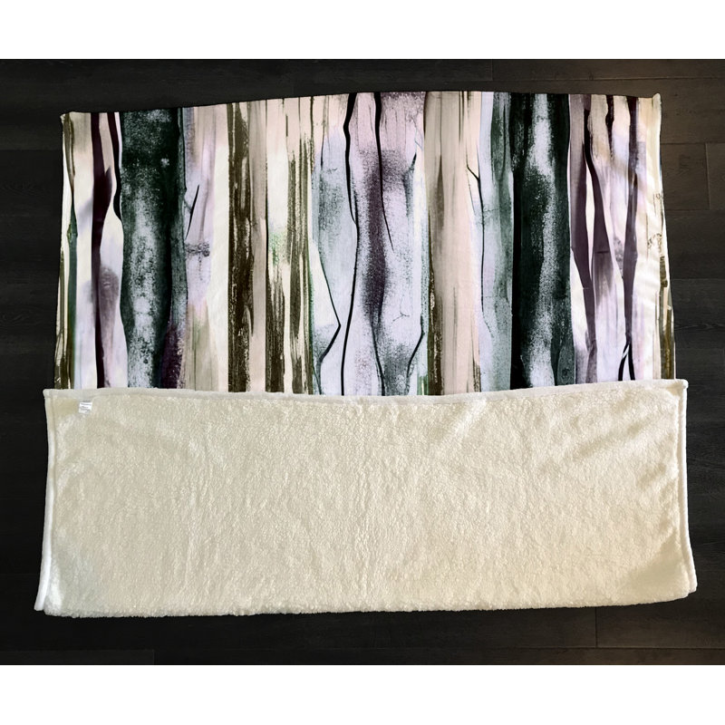 Throw Blanket, 68" W x 80" L, Striped/Abstract, Yellow/Gray/Purple