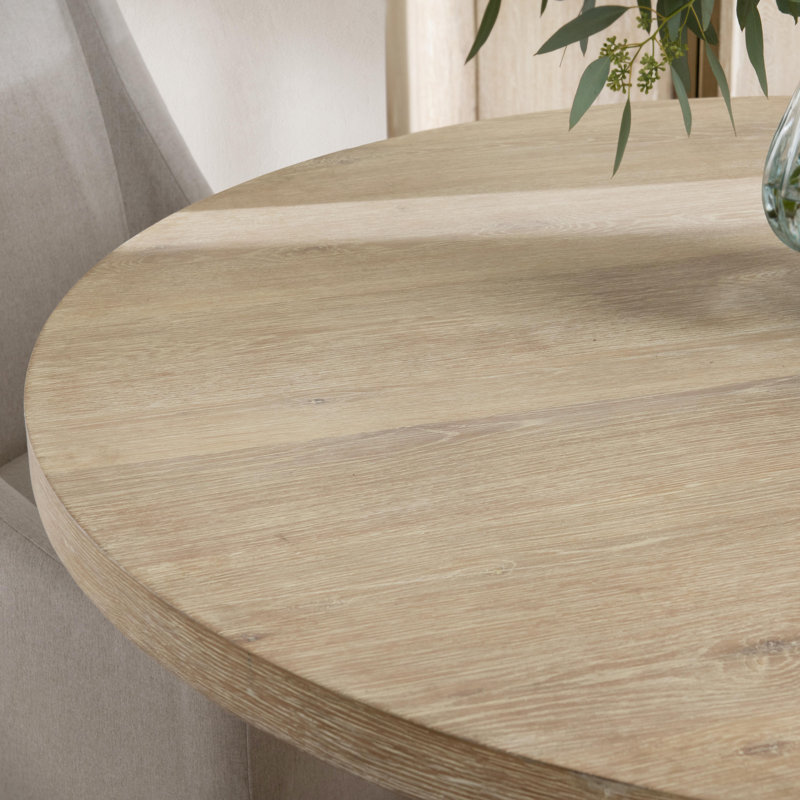 Tiber Round Dining Table, White Wash