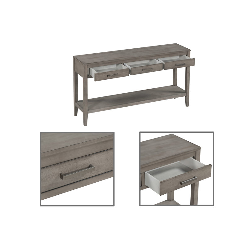 3-drawer Console Table, Gray