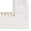 Lit superposé avec lit gigogne, trois tiroirs de rangement, escalier de rangement et garde-robe-235579658