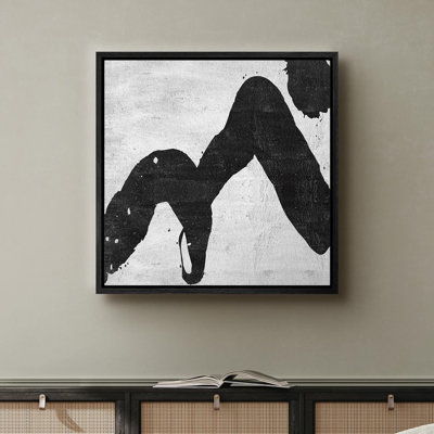 Abstrait noir, coups de peinture, effet de texture minimaliste, décoration de maison moderne neutre, impression sur toile