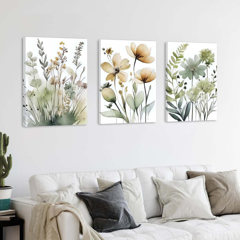3 Piece Wrapped Canvas Print, 60cm H x 40cm W