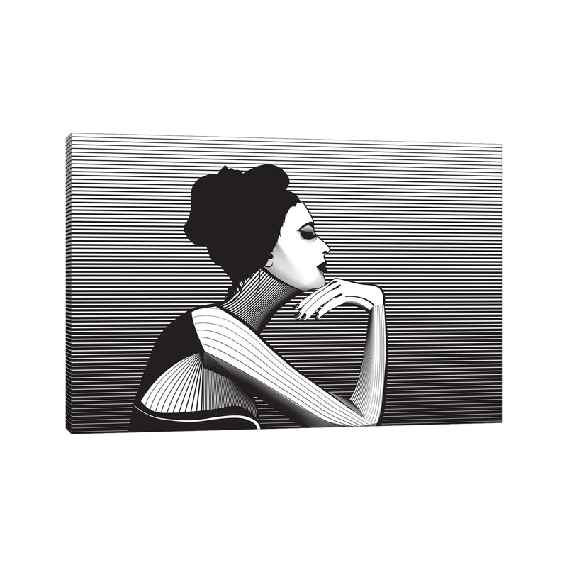 Black And White Woman by Show Me Mars - Wrapped Canvas Gallery-Wrapped Canvas Giclée, 66.04 cm H x 101.6 cm W