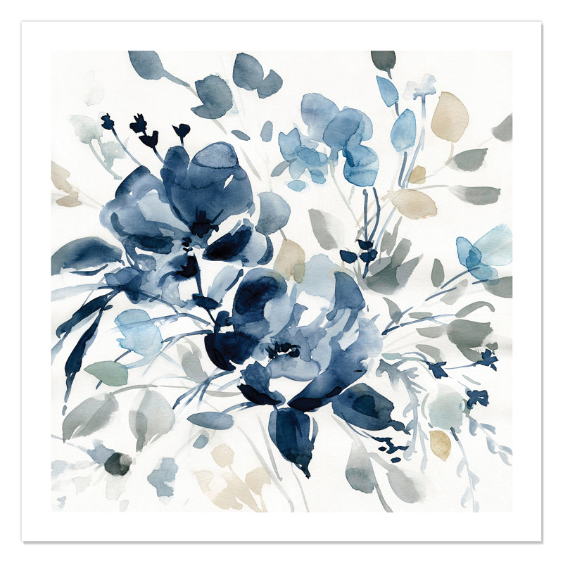 Indigo Garden II - peinture sans cadre, H 36 po x l 36 po x P 0,1 po