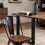 Ensemble de 2 chaises de salle à manger industrielles en métal noir lustré avec siège en bois de noyer empilable d'une hauteur de 18 pouces, intérieur extérieur, surface légère facile à nettoyer, assemblage facile, conception moderne durable-2000903901-2000903902