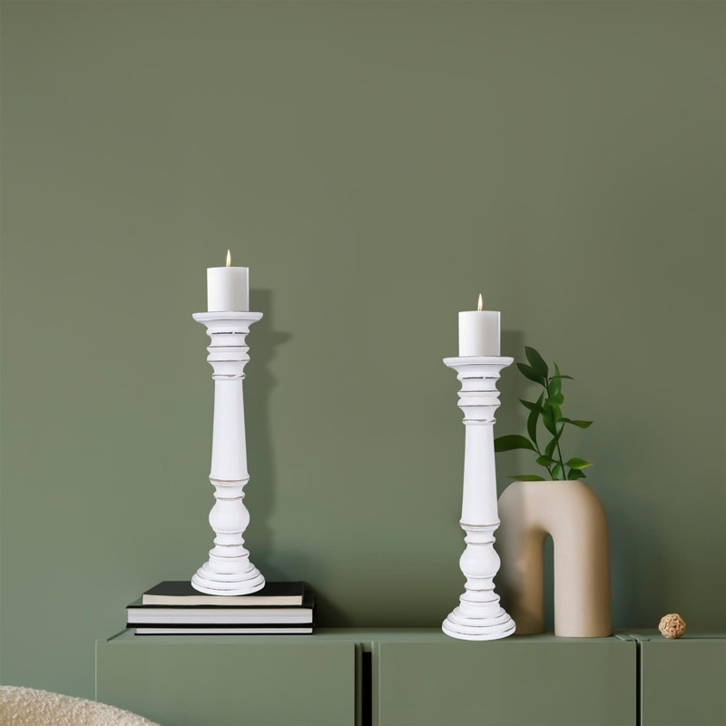 2 Piece Wood Pillar Set, 45cm H x 15cm W x 15cm D
