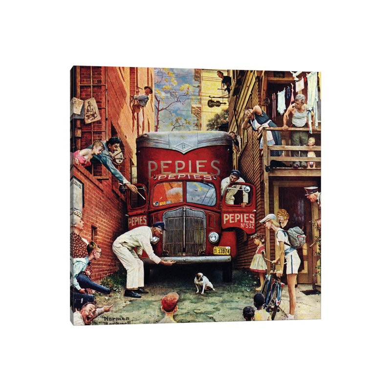 Road Block by Norman Rockwell - Gallery-Wrapped Canvas Giclée on Canvas, Does Not Apply, Wrapped Canvas