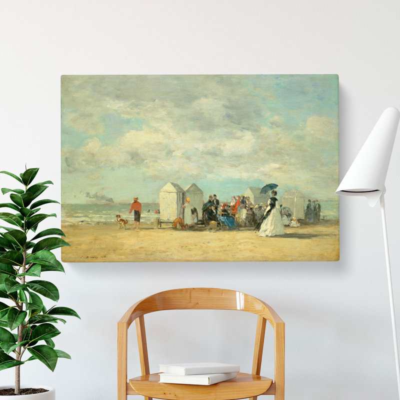 Beach Scene by Eugene Boudin - Wrapped Canvas Painting, 50cm H x 76cm W x 3cm D