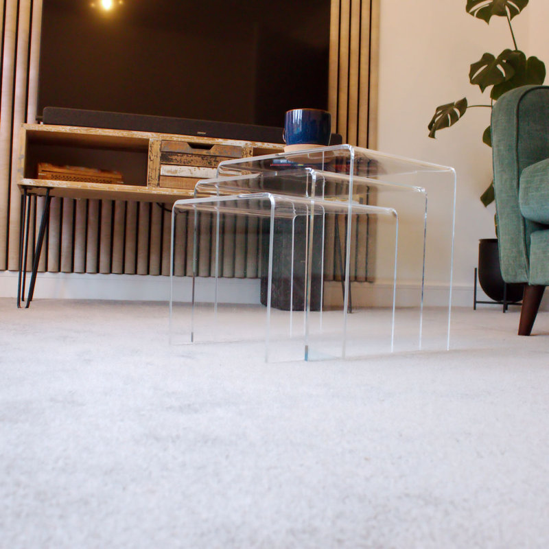 Clear Acrylic Nesting Tables - Transparent Plastic, Clear