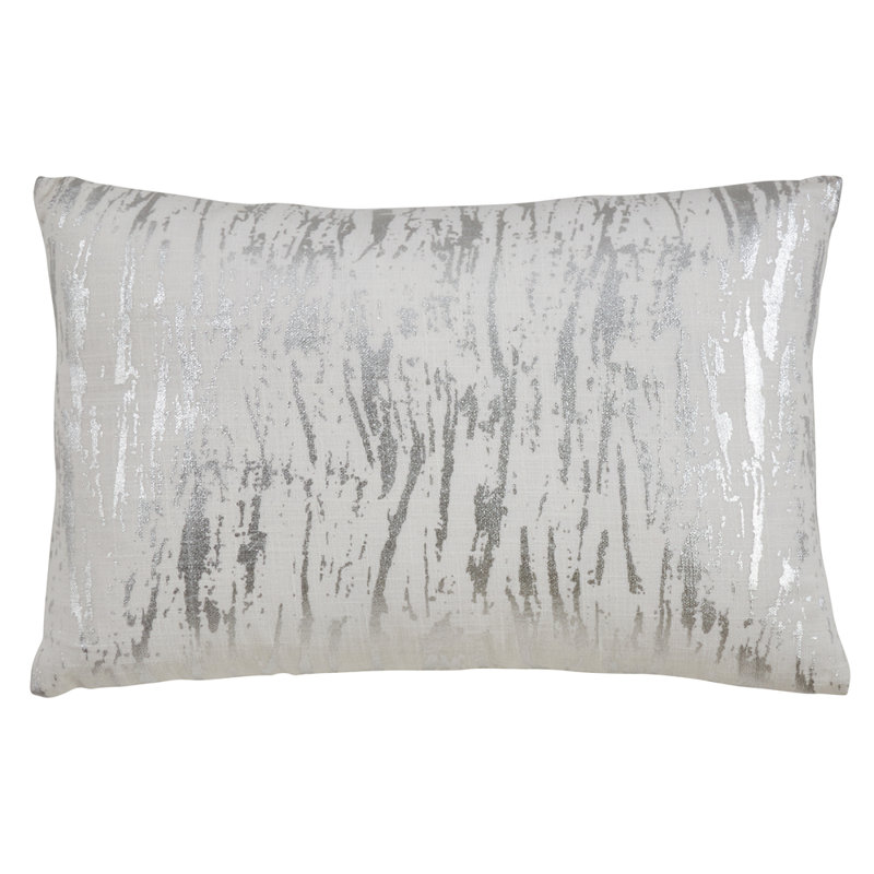 Loretta Abstract Square Cotton Pillow Cover, Gold, Poly Insert, 14" x 22"