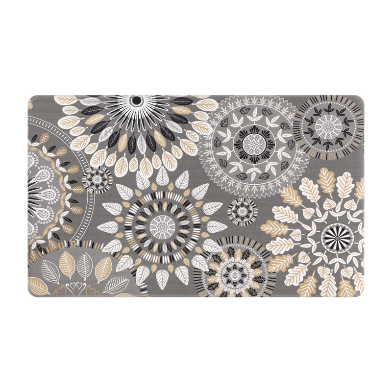 Jalissia Anti-Fatigue Non-Skid Kitchen Mat, Gray/Beige/Black/Tan, Runner 20" x 31.5" + 20" x 59"