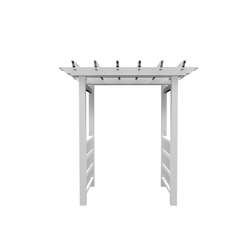 Springport White Vinyl Garden Arbor with Built-in Hooks