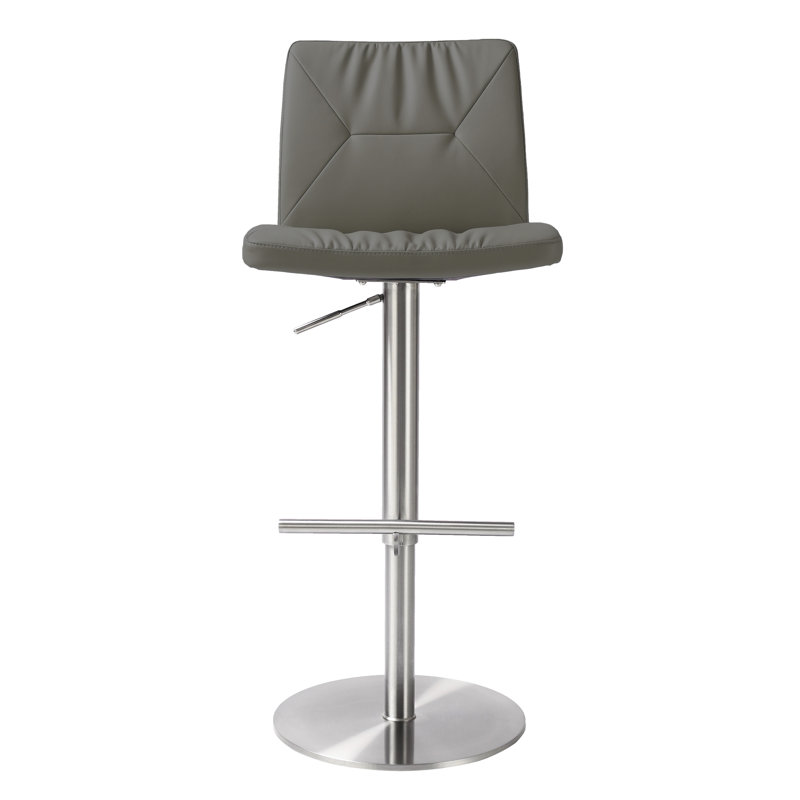 Upholstered Counter Stool with Metal Frame, Dark Grey