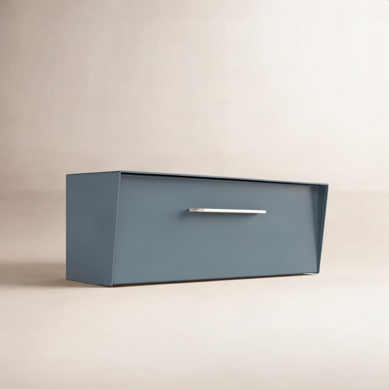 Boîte aux lettres murale Mid-Century, Satin bleu perle