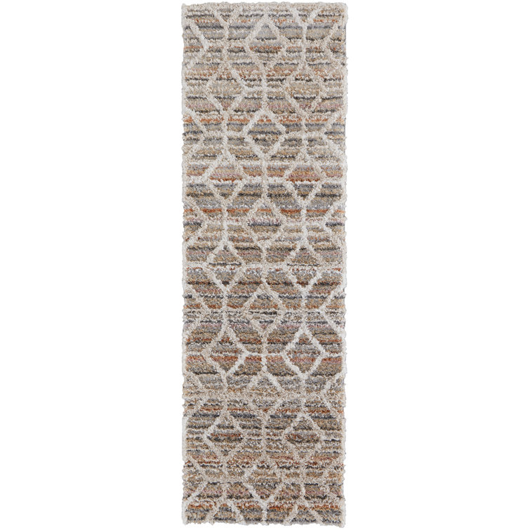 Caide Bohemian & Eclectic Diamond Polyester Area Rug