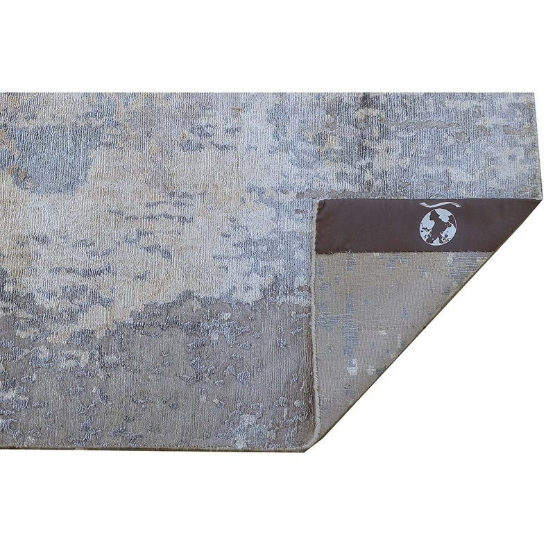 One-of-a-Kind High-Quality Hand-Knotted Gray/Light Blue Area Rug