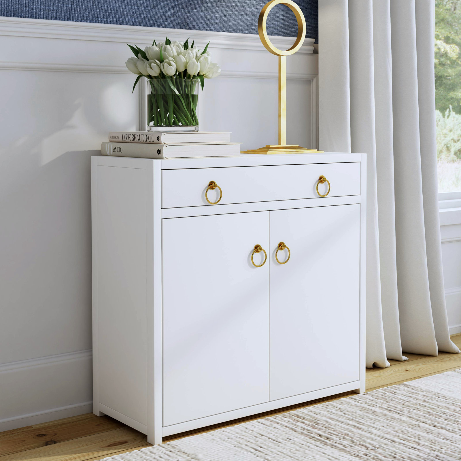 Elin Accent Cabinet, White