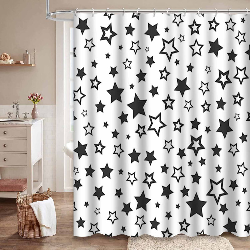 Rideau de douche 12 étoiles, L 72 po x l 72 po