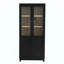 Vitrine à grain de bois de frêne, bibliothèque avec portes en verre et tablettes réglables, bibliothèque moderne de style Mid-Century, armoire vitrée pour les couloirs, salon, cuisine et bureau