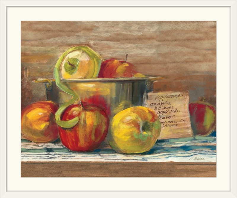 «Applesauce» - reproduction, Cadre blanc, H 32 po x l 38 po x P 1 po