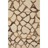 Abstract Area Rug in Beige/Brown