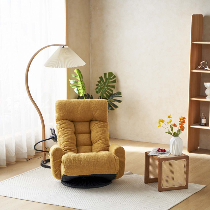 Adjustable head and waist, game chair, lounge chair, Yellow