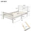 Lit simple en bois massif: plateforme avec tête de lit paisible et base de matelas, aucun sommier requis, conception en chêne et stable, couleur blanche