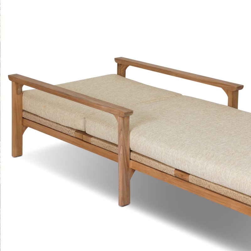 Topeka Outdoor Teak Chaise Lounge