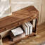 Console moderne 55 po avec 2 tiroirs et tablette ouverte, canapé de style campagnard avec pieds cannelés, noyer-131500043