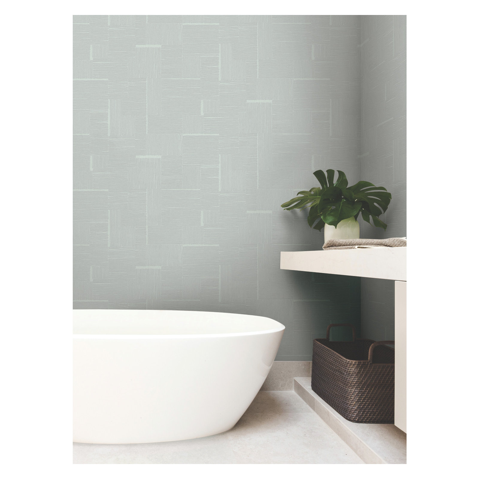 Alodee Geometric Wallpaper, Sky Blue