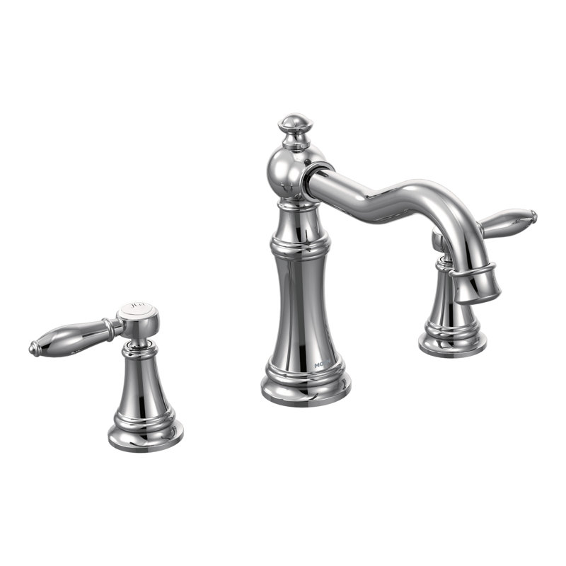 Weymouth Double Handle Deck Mounted Roman Tub Faucet Trim, Chrome