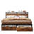 Bed Frame With Storage Headboard, Charcoal-462998337-462998367
