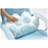 Cat Ears Ergonomic Gaming Chair with Paw Lumbar Pillow, Blue PU Leather Recliner with Arm Pads