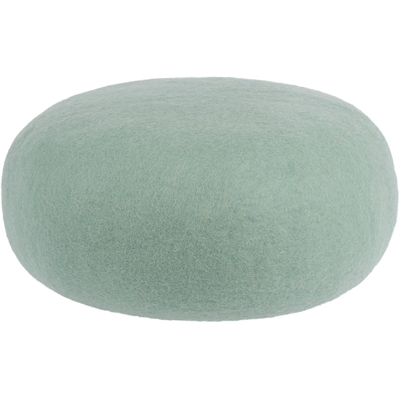 48cm Wide Round Solid Colour Pouffe Ottoman, Turquoise