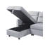 Canapé-lit modulaire réversible en velours gris clair de 81,5 po avec méridienne de rangement et poche latérale Ivy-121052158