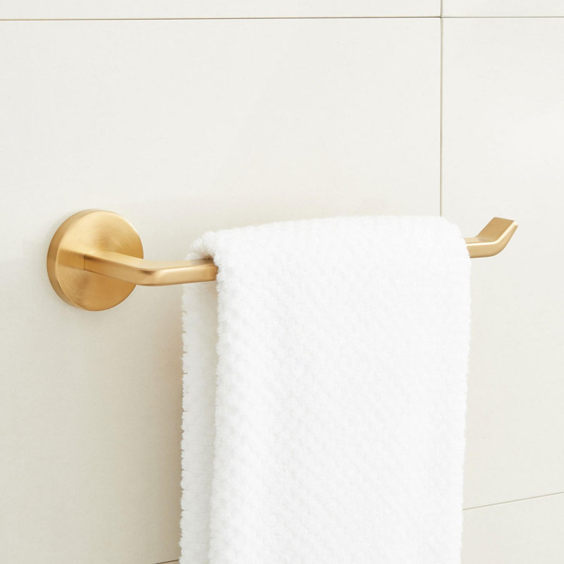 Drea 10-3/8" Wall Mounted Towel Ring, Brushed Gold
