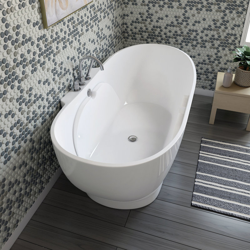 Baignoire de trempage autoportante en acrylique 71 po x 39 po Amqui