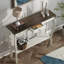 Console étroite de style champêtre avec tiroir pour entrée, table d'appoint rustique pour couloir, blanc doux