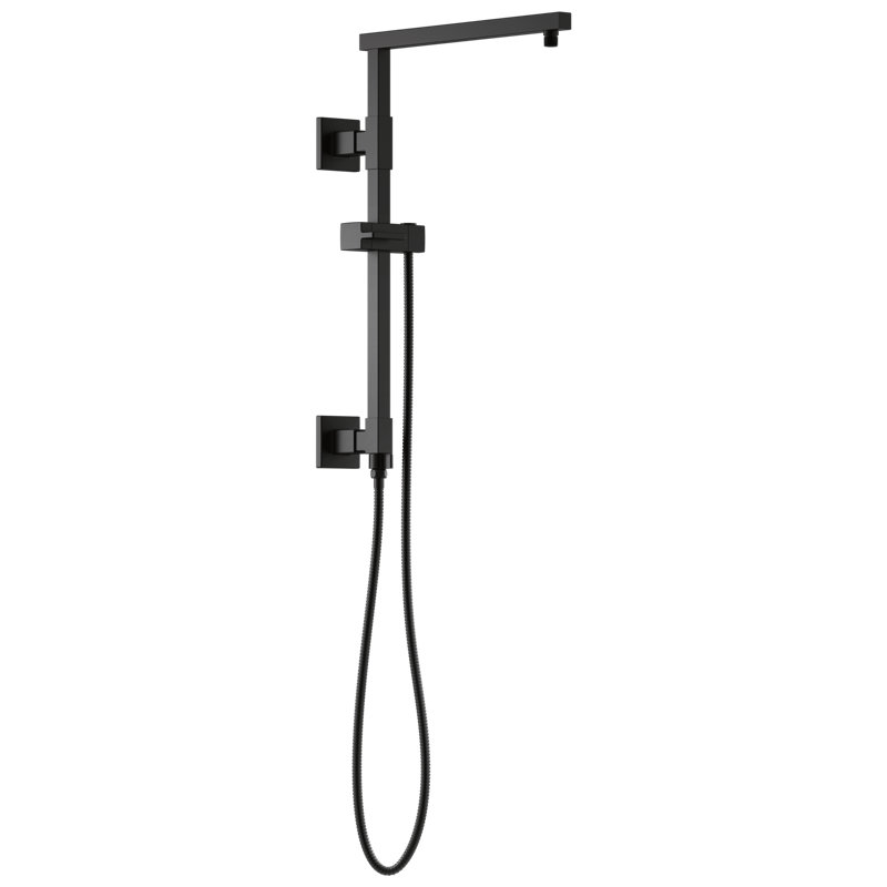 Essential™ Euro Square Shower Column, Matte Black