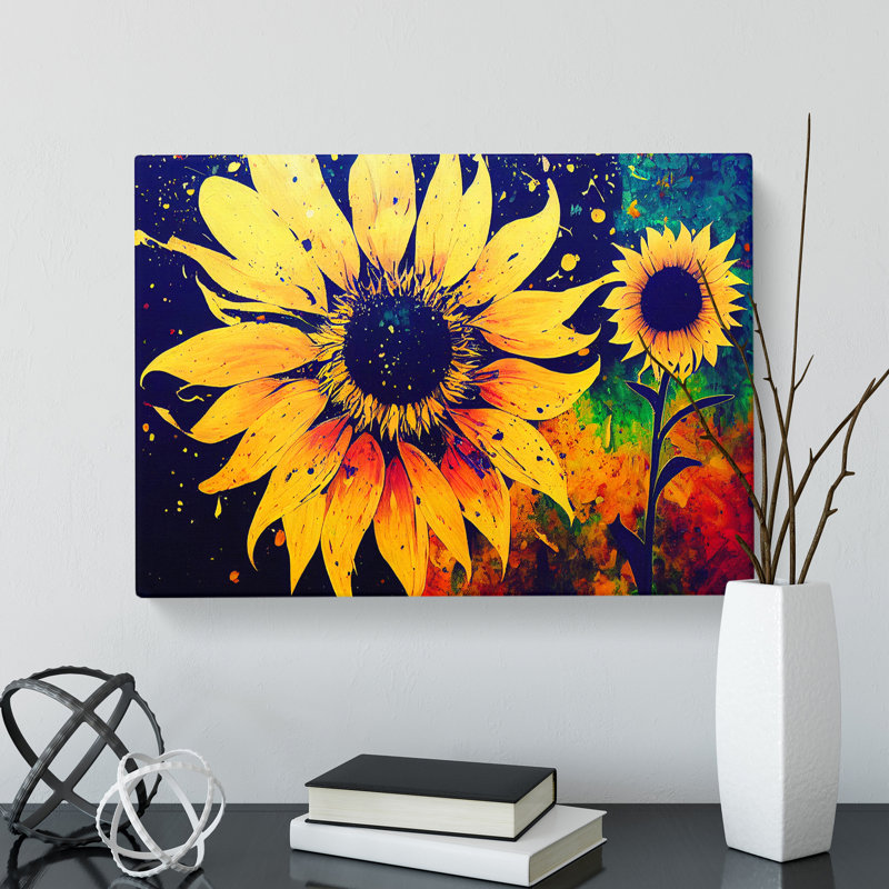 Sunflower Splash Vol.4 Abstract - Wrapped Canvas