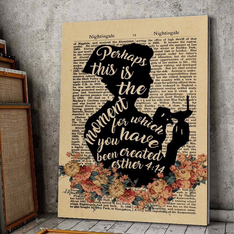 Toile tendue avec galerie «You For Have créé» Esther 4,14, H 20 po x l 16 po x P 2 po