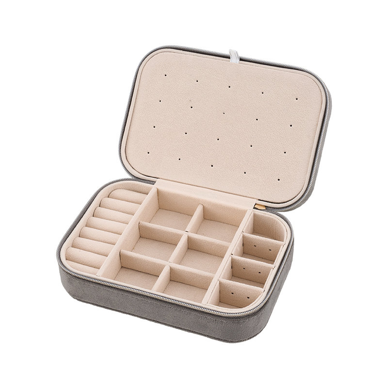 Leather Jewellery Box +, Grey
