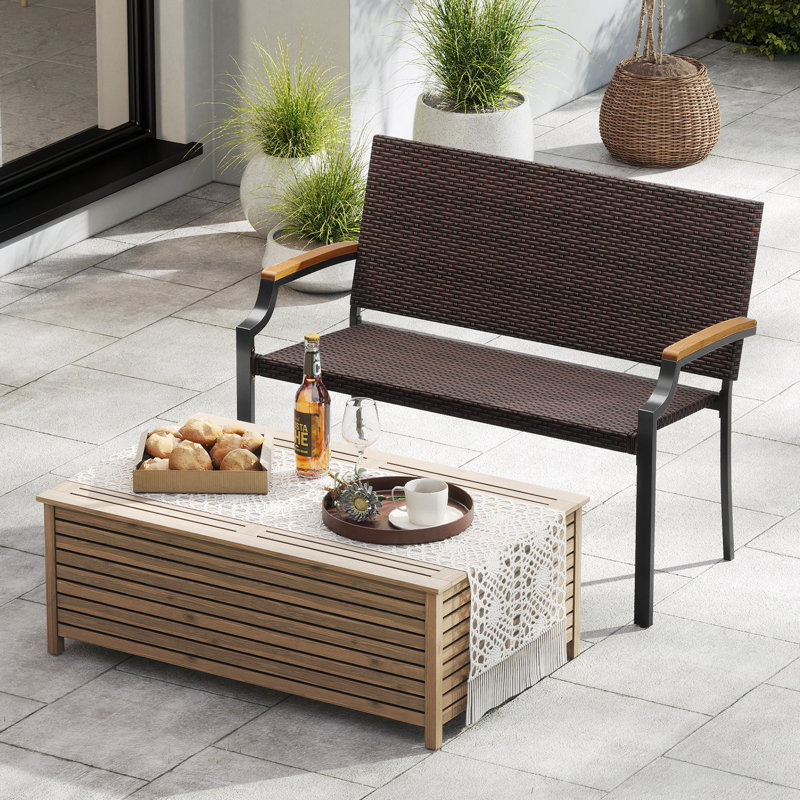 1 causeuse de patio avec structure en métal pour la cour arrière PCS