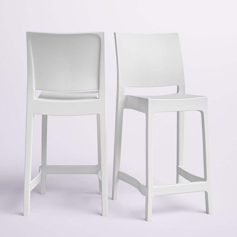 Tabouret de bar Adrienne, Blanc, 29.5"