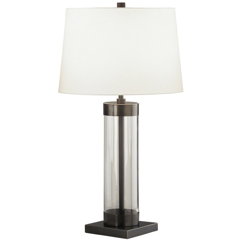 Andre Table Lamp, Clear with Deep Patina Bronze Accents