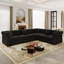 Canapé d'angle en velours de luxe avec lit escamotable, canapé-lit convertible 3 en 1 avec boutons capitonnés-1514603165