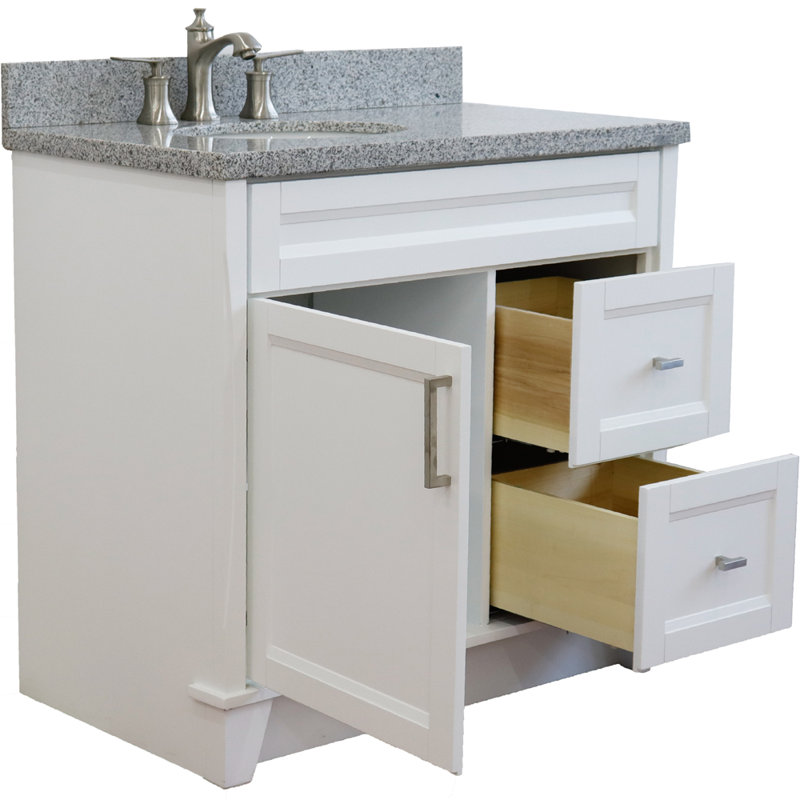 Ensemble de meuble-lavabo simple 37 po Noi, Gris, Blanc