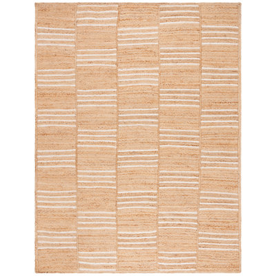 Tapis rayé en jute / sisal tissé à plat à la main Esmarie