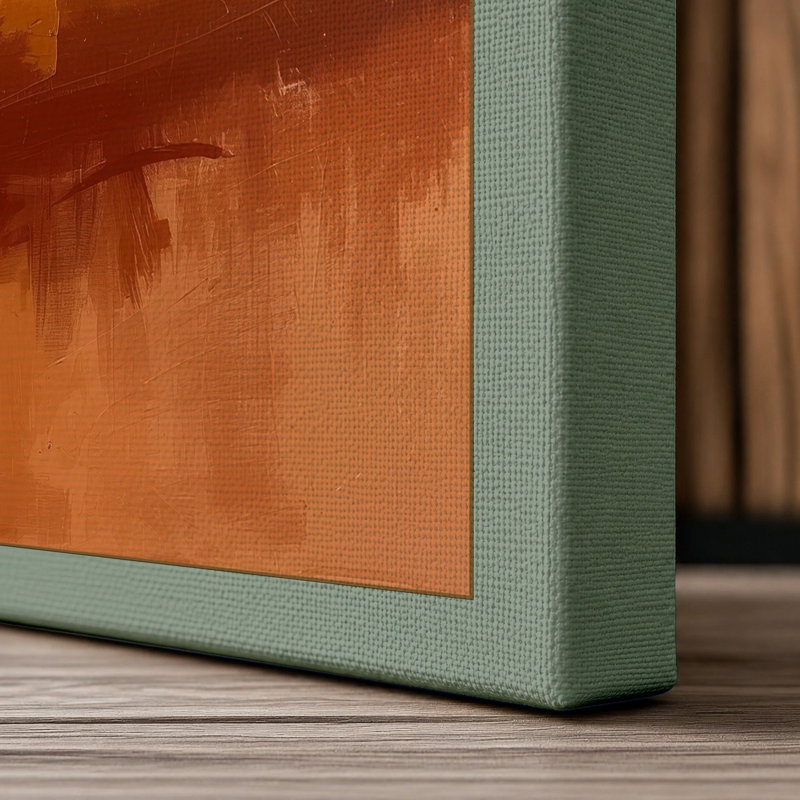 Desert Landscape Boho - Wrapped Canvas, 36x24 - 91.4 x 61.0 cm, Sage Border