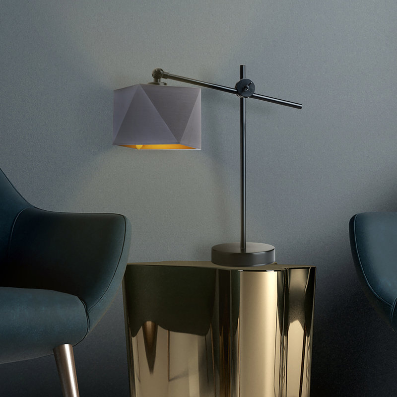 Hentschel Adjustable Metal Desk Lamp, White, Silver, SILVER